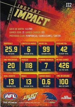 2019 Select Footy Stars - Instant Impact #II2 Bryce Gibbs Back